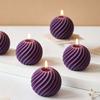 DIY Round Ball Scented Candle Silicone Mold Geometric Striped Spiral Sphere Resin Plaster Ornament Silicone Mold Home Decoration