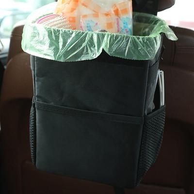 Large Capacity Trash Bin Car Trash Can with Lid Storage Pockets Auto Rear Seat Garbage Can Organizer Vehicle Storage Tool