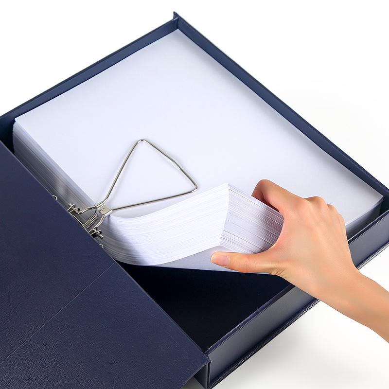 Huajie Leather Grain 2.5" Cardboard Archive Box - Document Storage PP/PVC Data Box