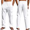 Men's new four seasons thin section breathable workwear multi-pocket loose casual trend wide-leg trousers