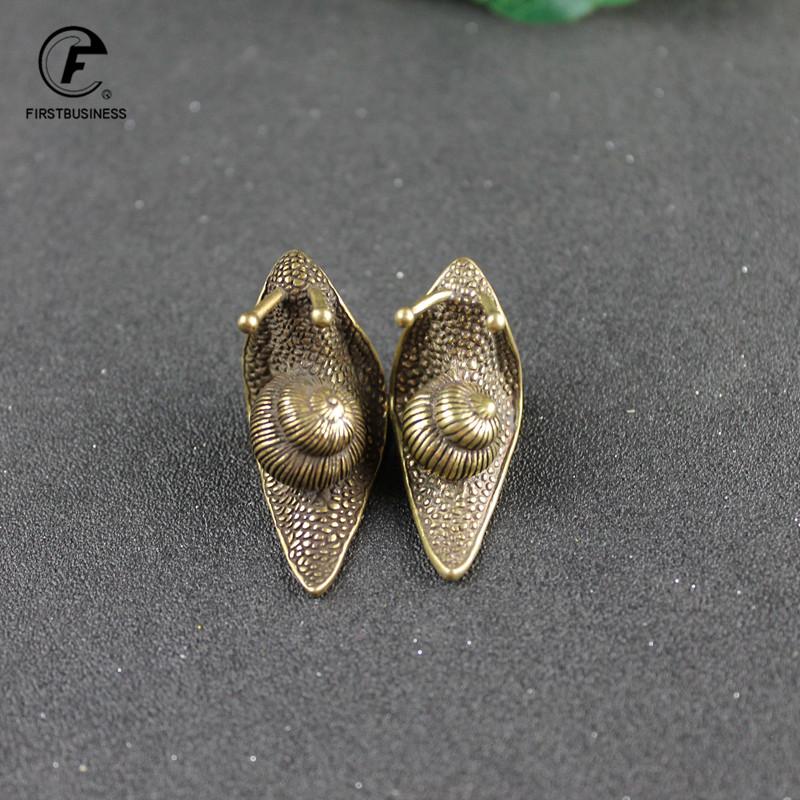Personalitate Retro Cupru Pur Mini Melc Statuie Ornamente Birou Alamă Antică Animal de Companie pentru Ceai Colecție Decorațiuni pentru Casă pentru Camera de Zi