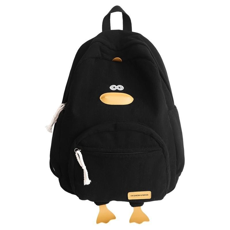Cute Cartoon Velvet Duck Backpack For Girls Breathable School Bag High School Korean Style Shoulder Bag