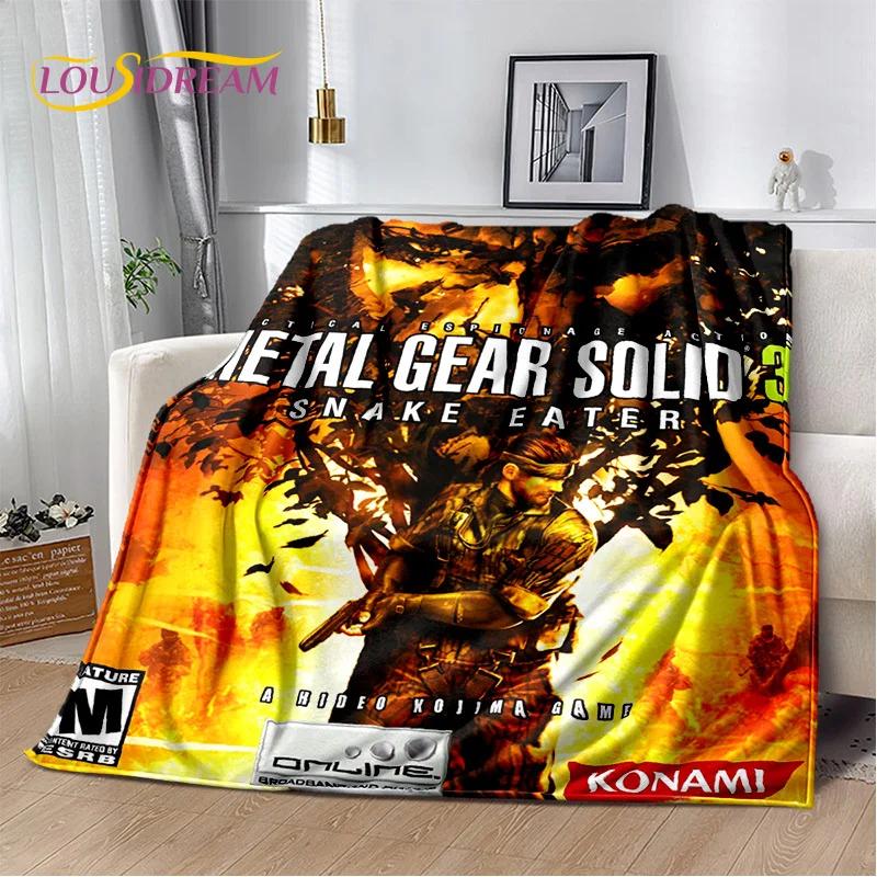 3D Hra Metal Gear Solid Kreslený HD Hráčská Deka, Měkká Přehozová Deka pro Domov Ložnice Postel Pohovka Piknik Cestovní Přikrývka Děti