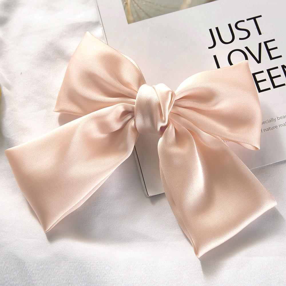 Fashion Ribbon Bow Hair Clips for Women Large Bow Hairpin Girls Satin Trendy Ladies Hairgrips Cute Barrette Hair Accessories