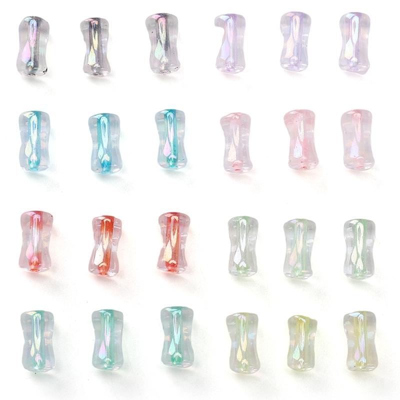 4x8mm Shiny Transparent Bamboo Beads Glass Cylindrical Beads Can Be Used For DIY Jewelry Making Necklace Bracelet