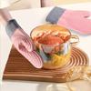 1pcs Insulated Oven Gloves Thicken Cotton Twill Silicone Baking Gloves Kitchen Non-Slip Oven Gloves Hot Pot Mitts for Bakery