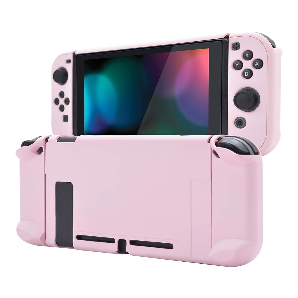 eXtremeRate PlayVital back cover compatible Switch console split design protective case NS Joycon handheld (hard) dock Cherry Blossom Pink