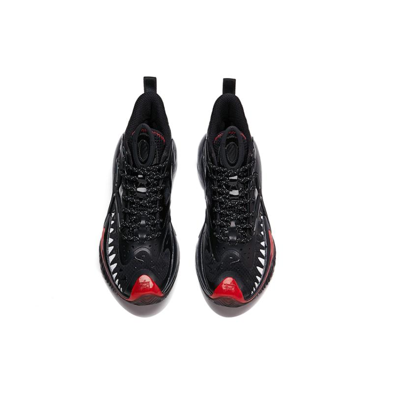 MARVEL X Anta Berserk 3 Venom Abrasion Resistant Slip Resistant High Top Basketball Shoes Men's Black Red Sneakers 112131601S-3