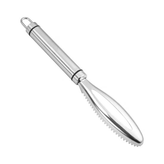 Stainless Steel Fish Scale Remover with Sharp Sawtooth Ergonomic Handle Manual Fish Scale Descaler Descaling Removal Tools Kitchen Gadgets