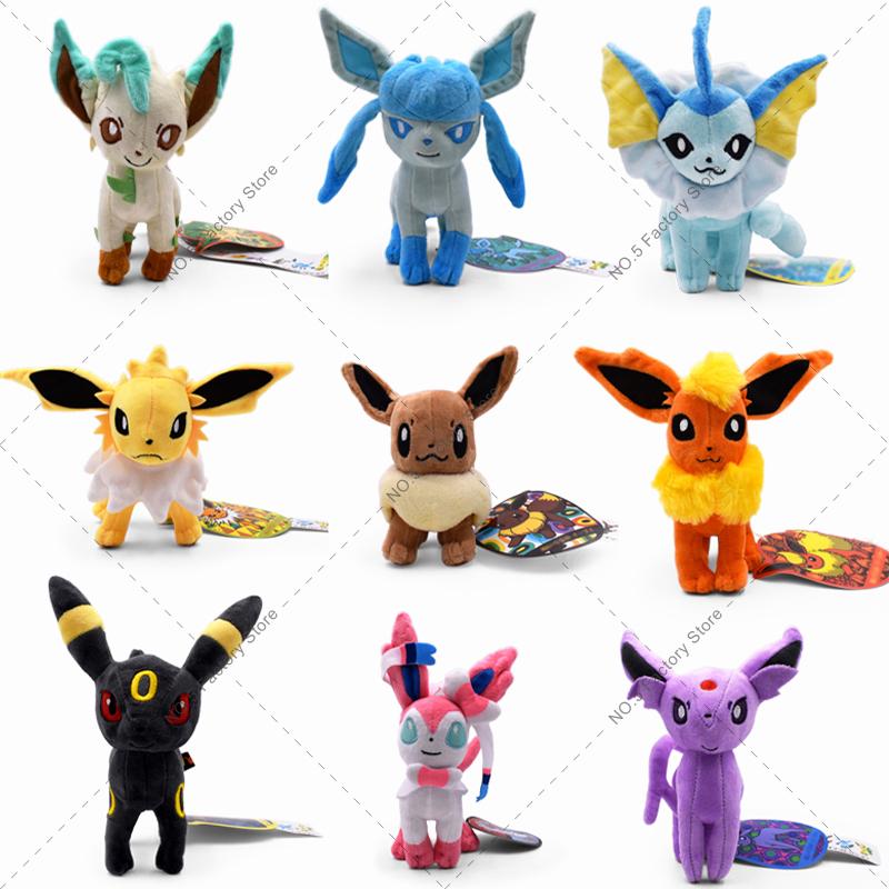 32 Style Eevee Plush Toy  Eeveelution Umbreon Vaporeon Jolteon Flareon Espeon Leafeon Cartoon Stuffed Animal Doll Peluche
