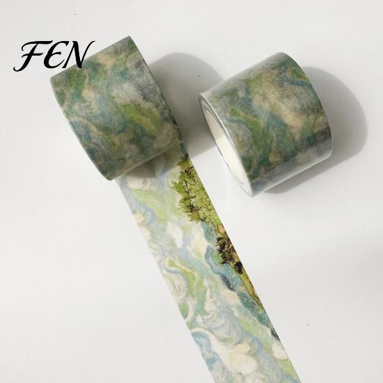 Craft Masking Tape Washi Tape, Oil Painting Decorative Artist Patterns Adhesive Creative Journaling for DIY Crafts, Junk Journal, Gift Wrapping,