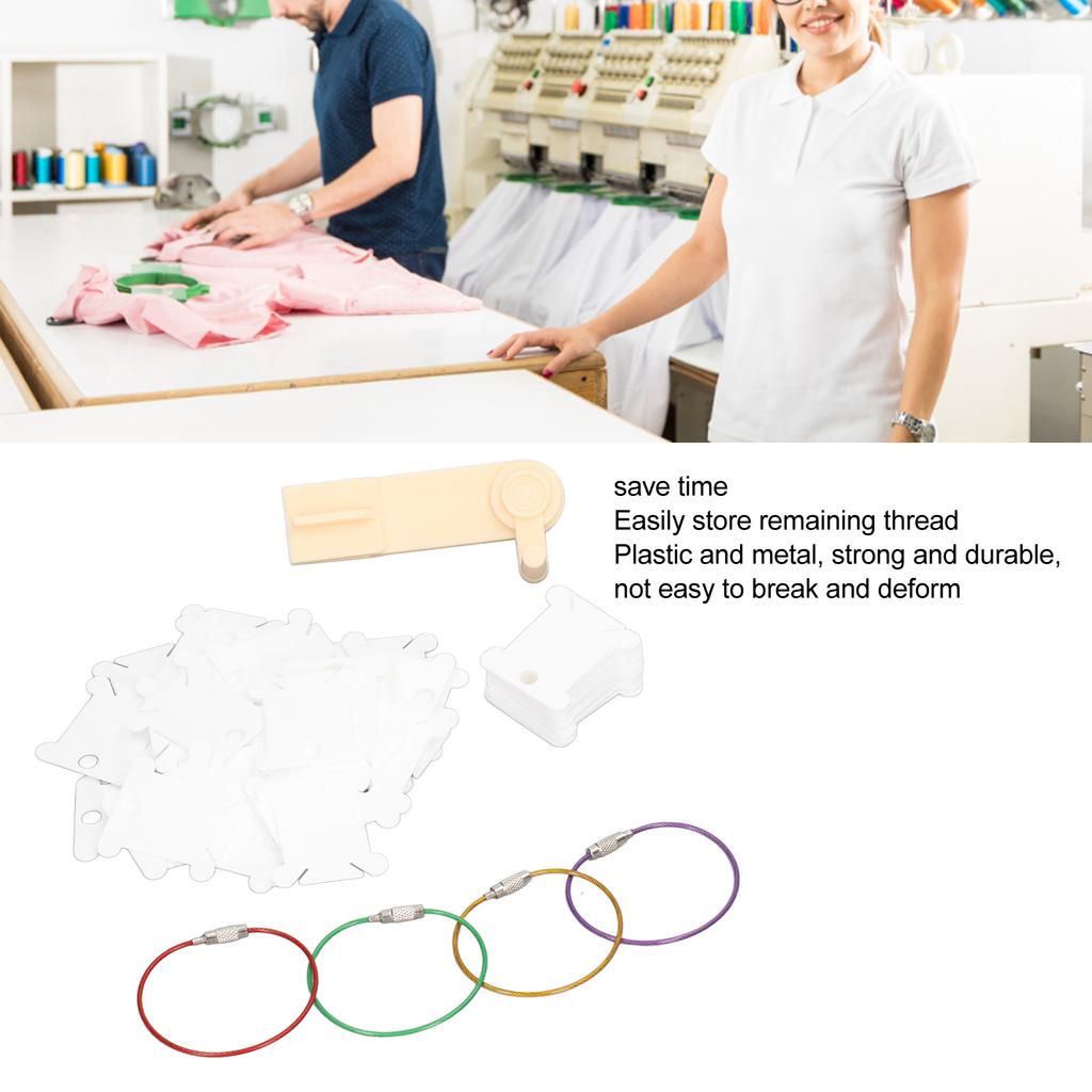 100pcs Plastic Floss Bobbins with Manual Bobbin Winder Crafts Easy Storage Embroidery Bobbins for Needlework Sewing