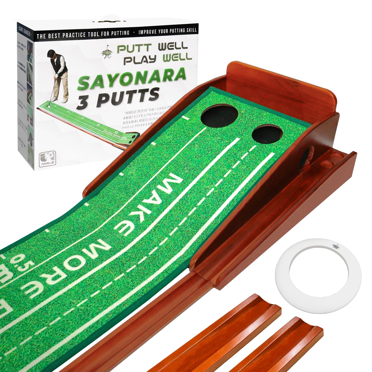 

Коврик для практики паттинга NMILE, Оборудование для практики паттинга, Оборудование для практики гольфа, Тренировки, Функция автоматического возврата, Плавный наклон, 3 м, Для начинающих,