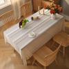 Elegant Pastoral Cotton-Linen Lace Tablecloth: Artistic, Dustproof, Non-Slip, Heat-Resistant, Hollow Design
