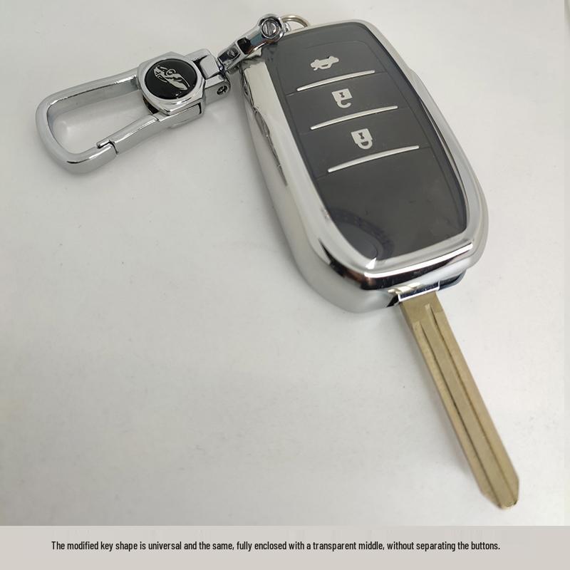 Compatible Folding Key Case for Toyota Vios, Yaris, Camry, and Corolla with Aftermarket Key Bag Buckle.