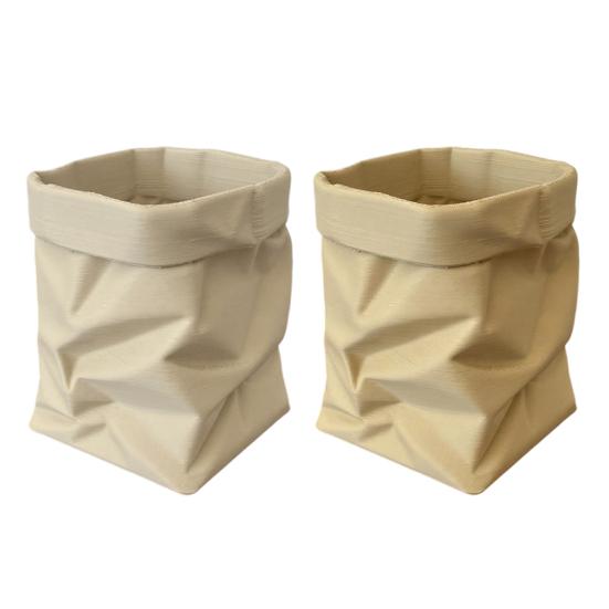 Cute Paper Bag Style Pen Holder 3D Printed Pencil Cup Desk Stationery Makeup Brushes Organizer for Workspace Office School Supplies