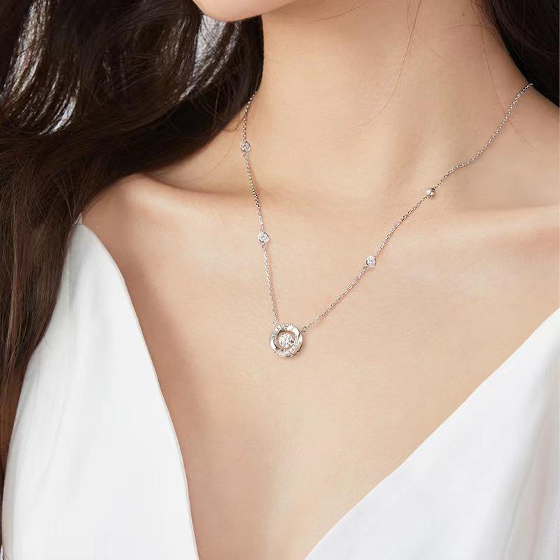 Fan Qi Bimetal Mobius Heartbeat Necklace - Women's Light Luxury Sweet Triple Collarbone Chains