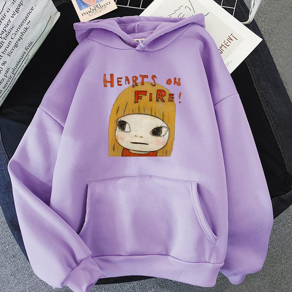 Comic Yoshitomo Nara Cartoon Hoodies Mädchen Kawaii Druck Sweatshirts Damen/Herren Herbst Harajuku Langarm Pullover Oversized