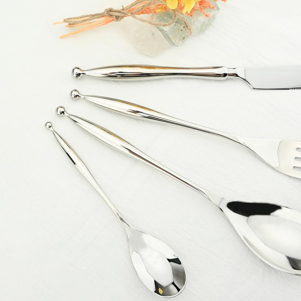 16ks Nůž Vidlička Kávová lžička Sada příborů 18/10 Nerezové nádobí Vysoce kvalitní sada jídelního nádobí Kuchyňské příbory Příbory