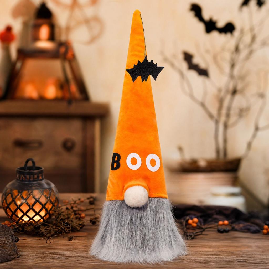 Halloween Faceless Doll Gnome Plush Standing Ornament for Home Shelf Decor