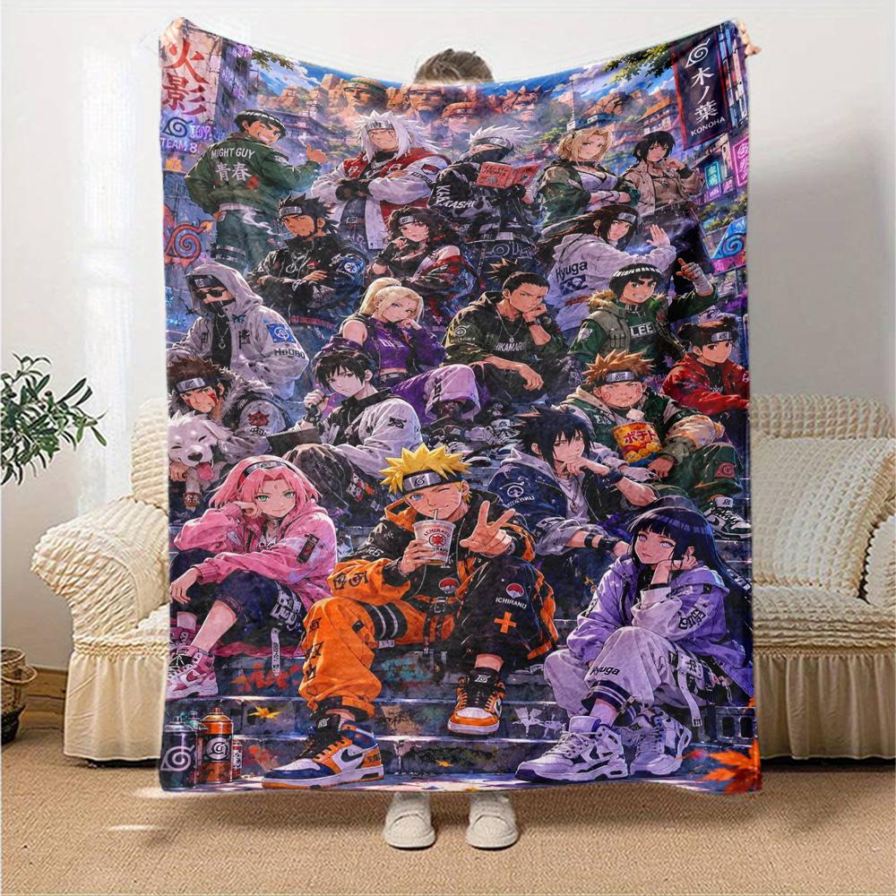 Naruto Blanket Soft Warm Cozy Suitable for Office Chair Picnics Seaside Four Seasons Multipurpose Digital Print Birthday Christmas Gift Blanket