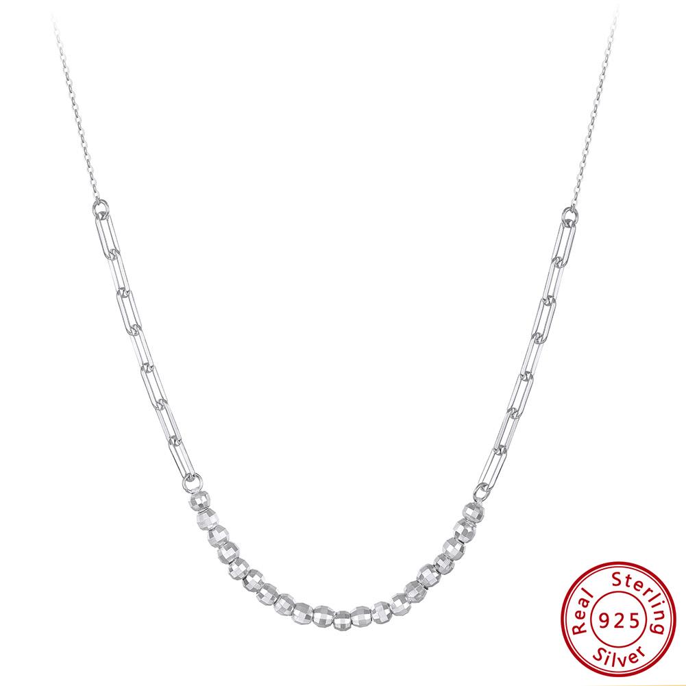EFFIE QUEEN Elegantes 925 Sterling Silber Charm-Kugel Perlenkettenarmband 3mm Perlen Verlobungsparty Schmuck Zubehör APB11