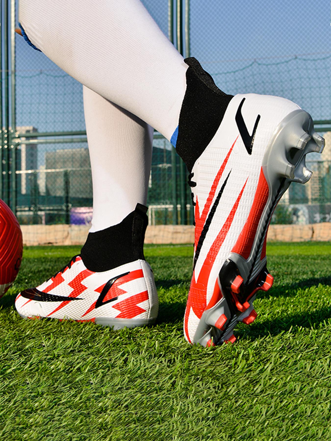 

Футбольные бутсы с высоким верхом мужские и женские сломанные ногти шипы детские молодежные студенческие кроссовки взрослые профессиональные тренировочные кроссовки 35