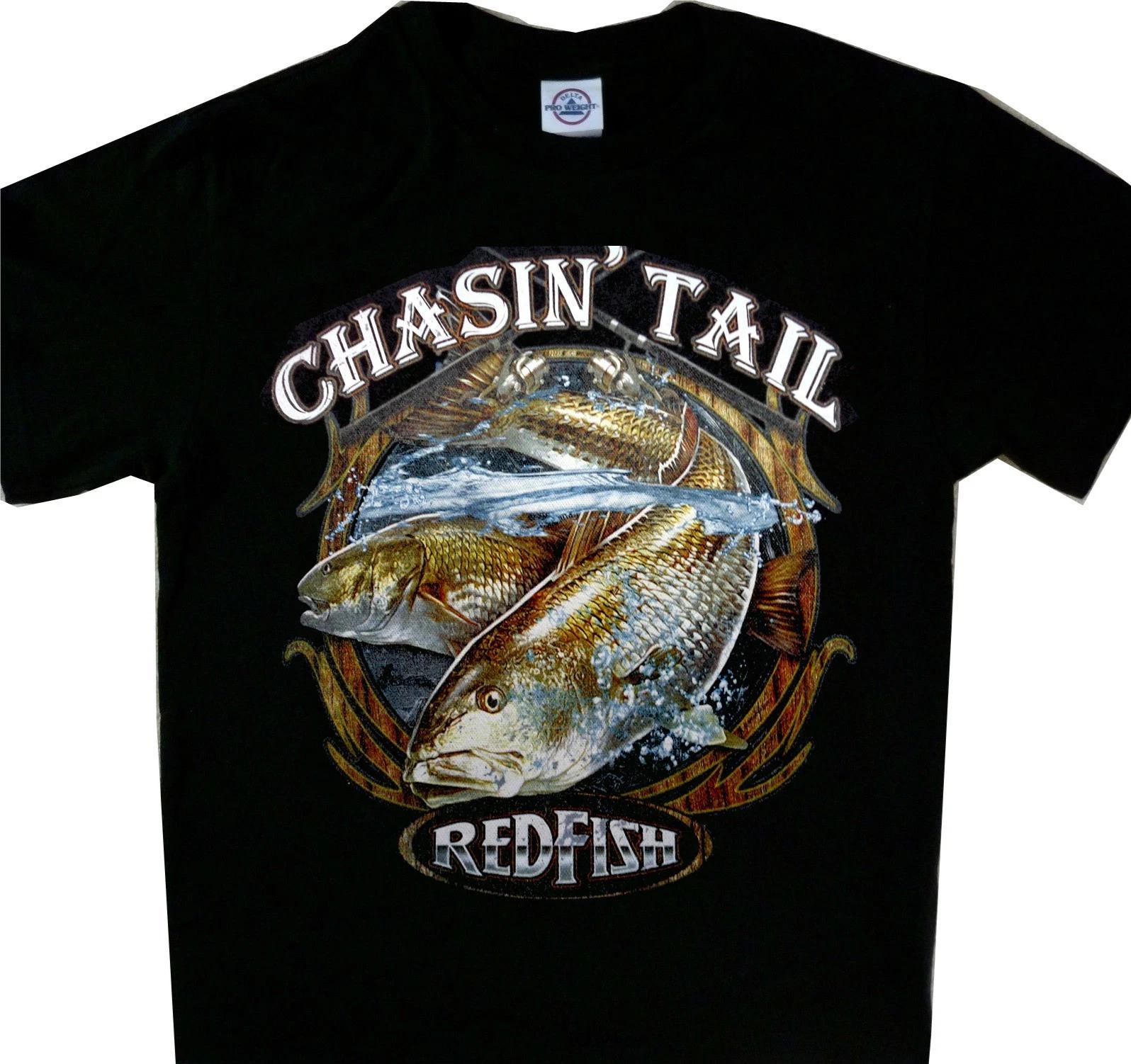 Chasing Tail Redfish Fishing Tee Cool t shirt Black 3XL