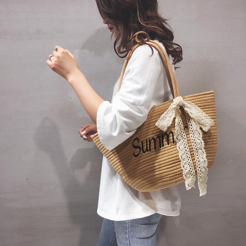 

DIMANAF 2023 женская летняя хлопковая веревка ручной работы арт-курорт пляжная сумка для девочек ленивый ветер с ручкой Корея Ретро