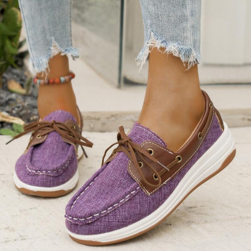 Fashion Autumn New Flat Single Shoes Women's Fashion Round Head Suede Front Lacing Soft Sole Anti-slip Wear-resistant Low-top Shoes