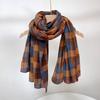 Autumn and Winter Cotton Classic Fashionable Plaid Unisex  Scarf Couple Scarves