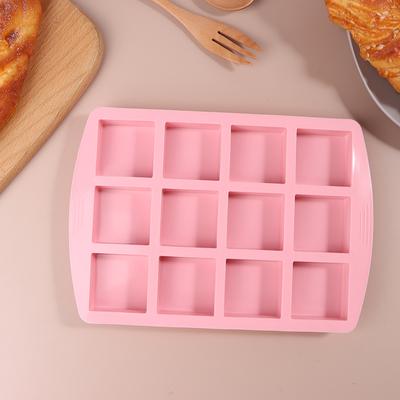 12er Quadratische Silikonformen für DIY Brownie Bites Fudges Kuchen Süßigkeiten Gelee Backformen für Kinder Backen Dekorieren Form