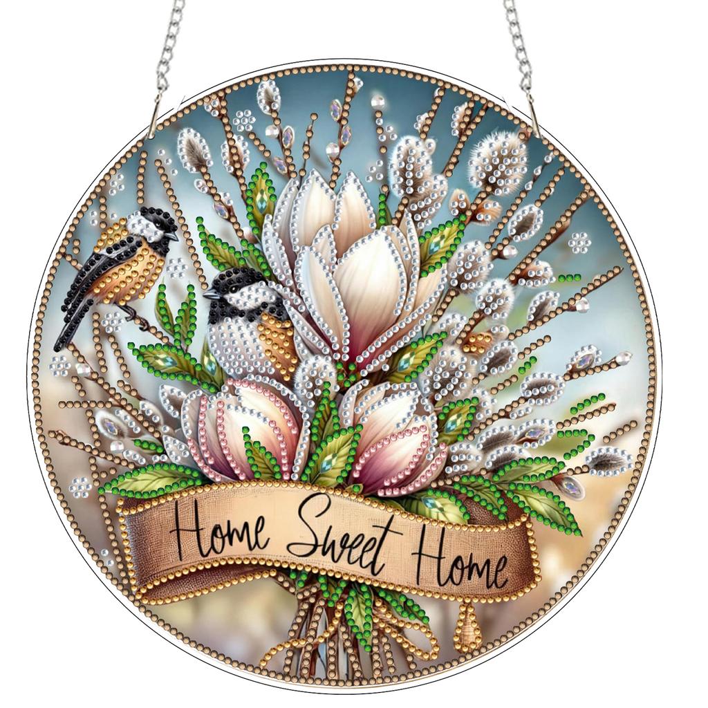 Landscape 2D Flat DIY Crystal Painting Crafts Kit Acrylic Diamond Painting Charms Kits for Living Room Home Office Decoration