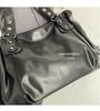 European & American Retro Solid Color PU Large Capacity Soft Leather Shoulder Tote