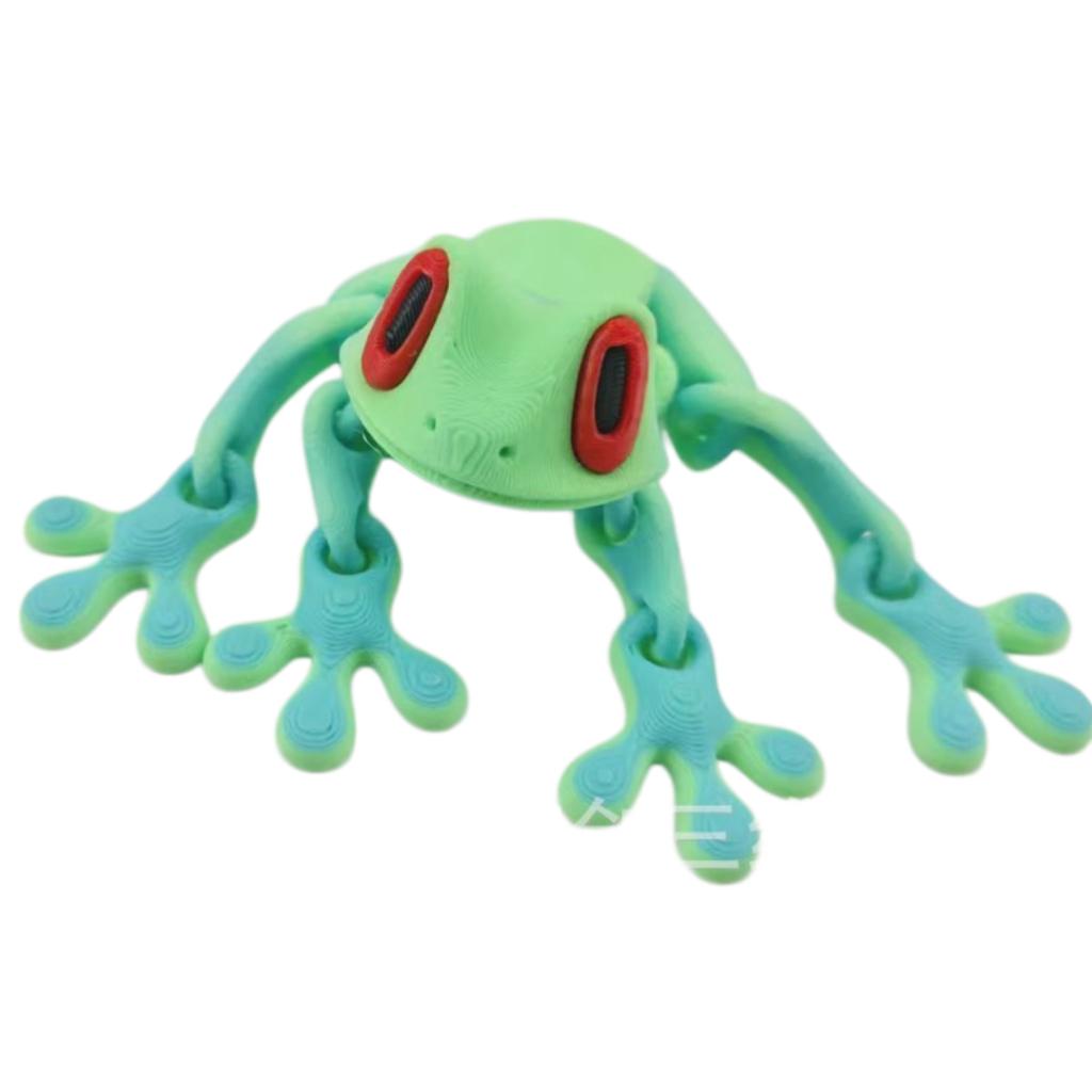 Simulation 3D Printing Tree Frog Joint Movable Frog Kitchen Home Decoration Toy Refrigerator Magnetic Attraction
