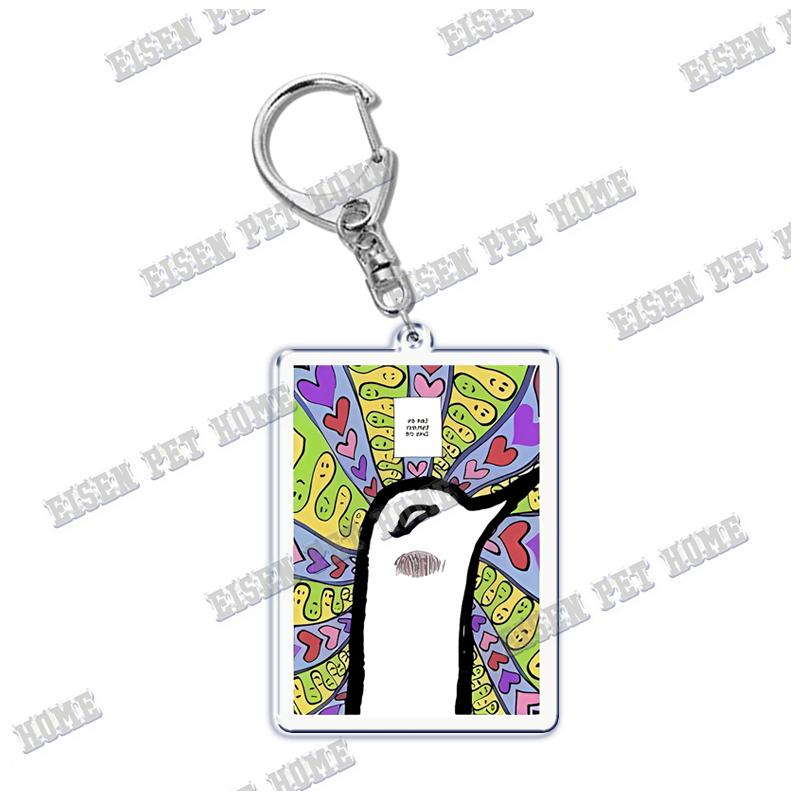 Bonne nuit Punpun Oyasumi Punpun Porte-clés Porte-clés Anneau pour Accessoires Sac Pendentif Graffiti Porte-clés Bijoux Cadeaux pour Fans white