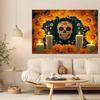 1 piece Death Festival background colorful sugar skull and peanut design polyester party decoration