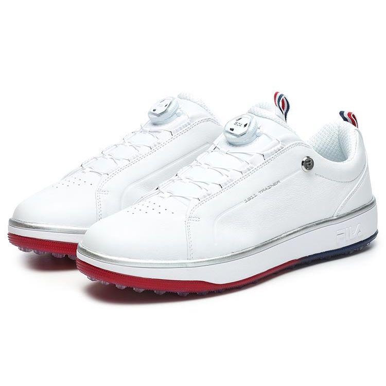 Fila GF 1911 Trainer Synthetic Leather Soft Spikes Low Top Golf Shoes Men Sneaker FILA-White A12M241701FWT