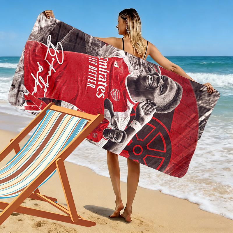 Bukayo Saka Druck Strandtuch, Großes Weiches Schnelltrocknendes Handtuch für Strand Camping Schwimmen
