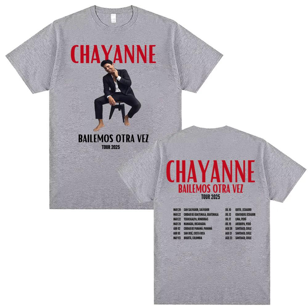Chayanne Bailamos Otra Vez Album Tour 2025 Double Sided Graphic T Shirts Unisex Women Fashion Retro Summer ONeck Oversized Tshirt