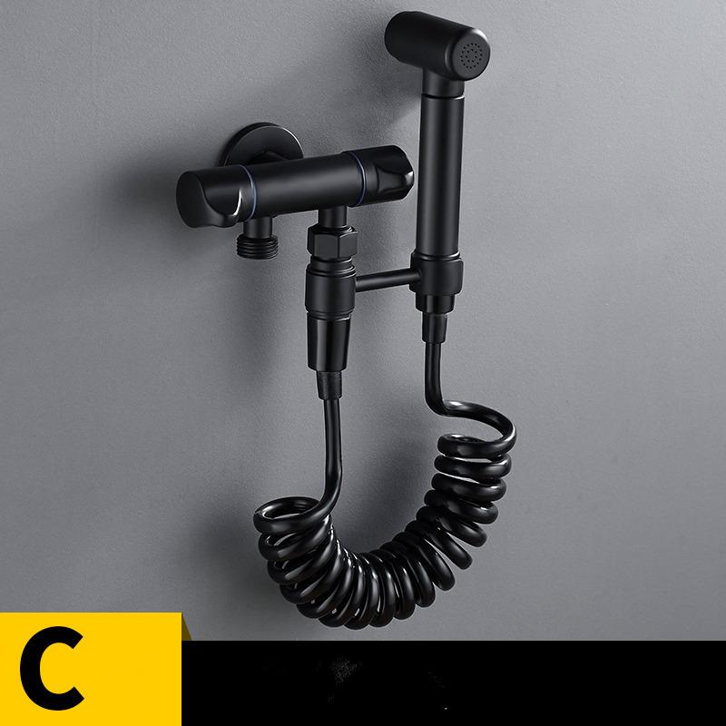 Туалетный ручной бидетный смеситель-распылитель, набор для биде, пистолет-распылитель, черный латунный, туалетный распылитель для ванной комнаты, самоочищающаяся душевая головка