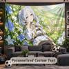Frieren Beyond Journey's End Personalized Tapestry Support Custom Name, Wall Art Home Decoration
