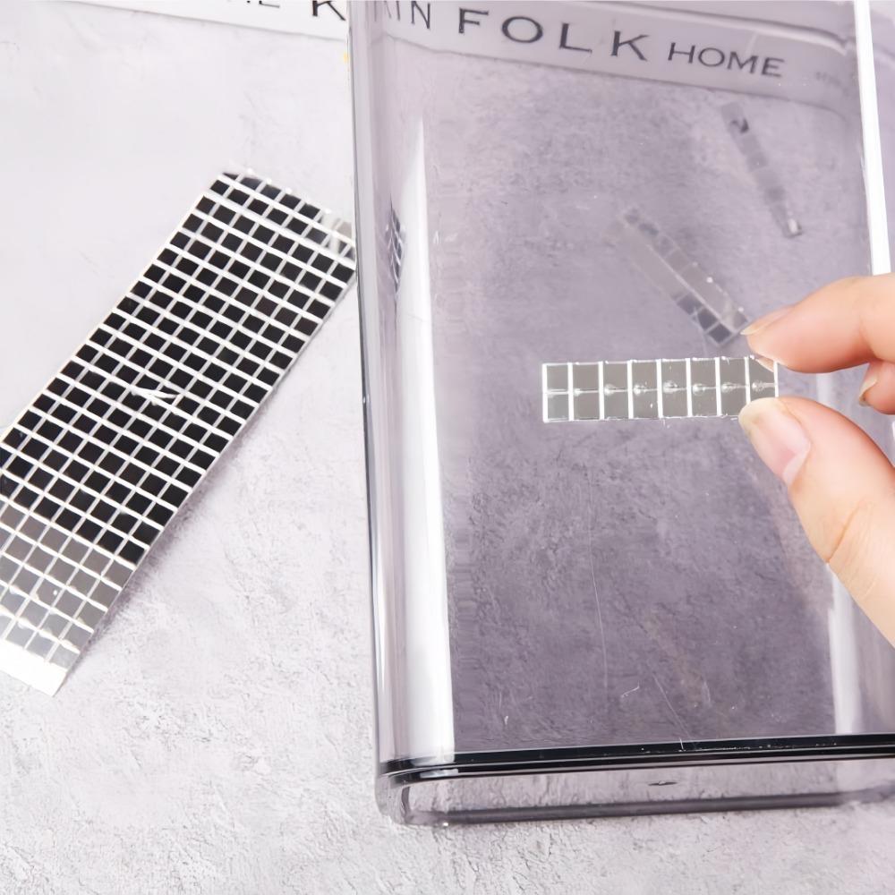 4x100cm Creative DIY Glass Mirror Stickers Mosaic Glass Self-adhesive Mirror Wall Stickers 3D Background Wall Mirror Decoration