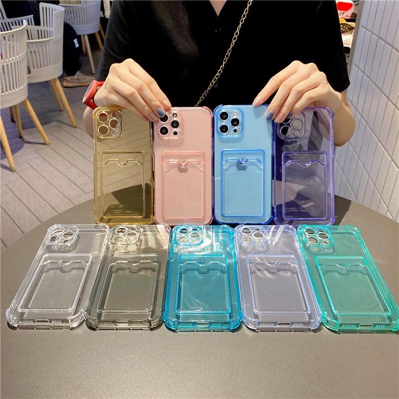 New Design Shockproof Ins Style Clear Colors TPU Card Holder Mobile Phone Case for iphone 17 16 15 14 13 12 11/Plus/Pro/Promax