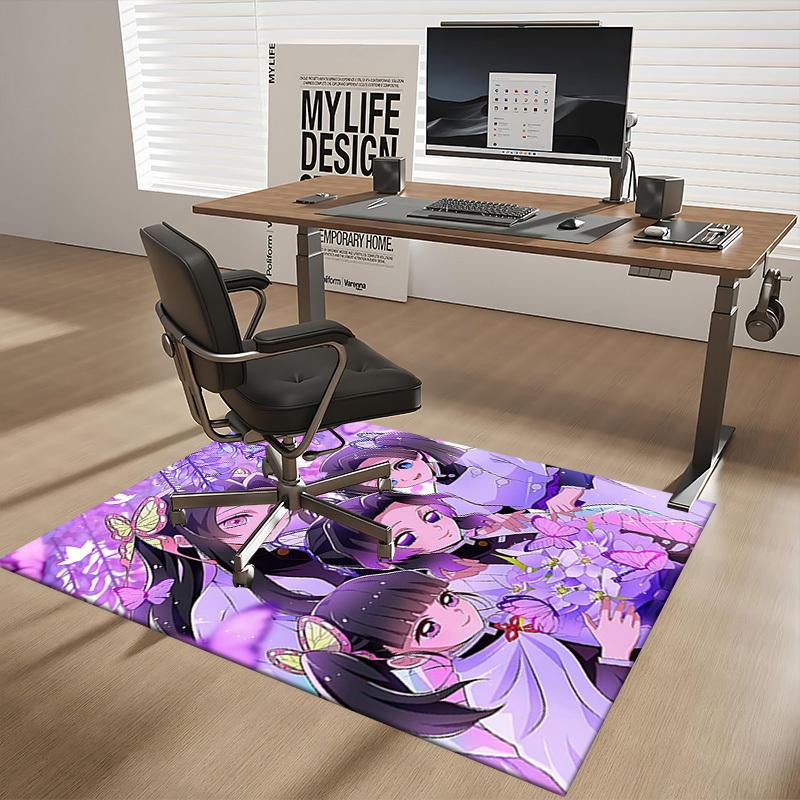 1pc Butterfly Cat Ears Office Chair Mat: Anime Cartoon Design, Non-Slip Carpet for Home Decor, Suitable for All Seasons - Perfect Gift for Fans!Q011