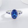 925 Sterling Silver Luxury Elegant Royal Blue Spinel Zircon Ladies Banquet Jewelry RingGood product