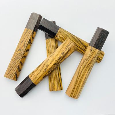 1piece Golden Sandalwood+ Ebony Octagonal Knife Handle for DIY Semi-finished Damascus Knife Handle Material Kitchen Knife Handle