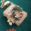 Hanging Wreath With Bells Pinecones Decorative Durable Holiday Decoration Christmas Scene