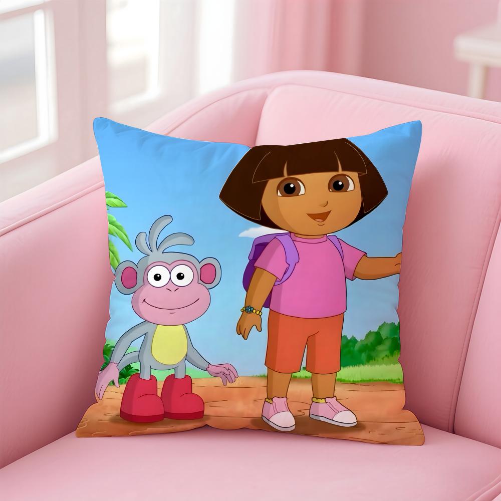 Cute D-DoraS the E-ExplorerS Cushion Cover Comfortable Reversible Pillow Cover Ideal for Car Sofa Bedroom & Beyond