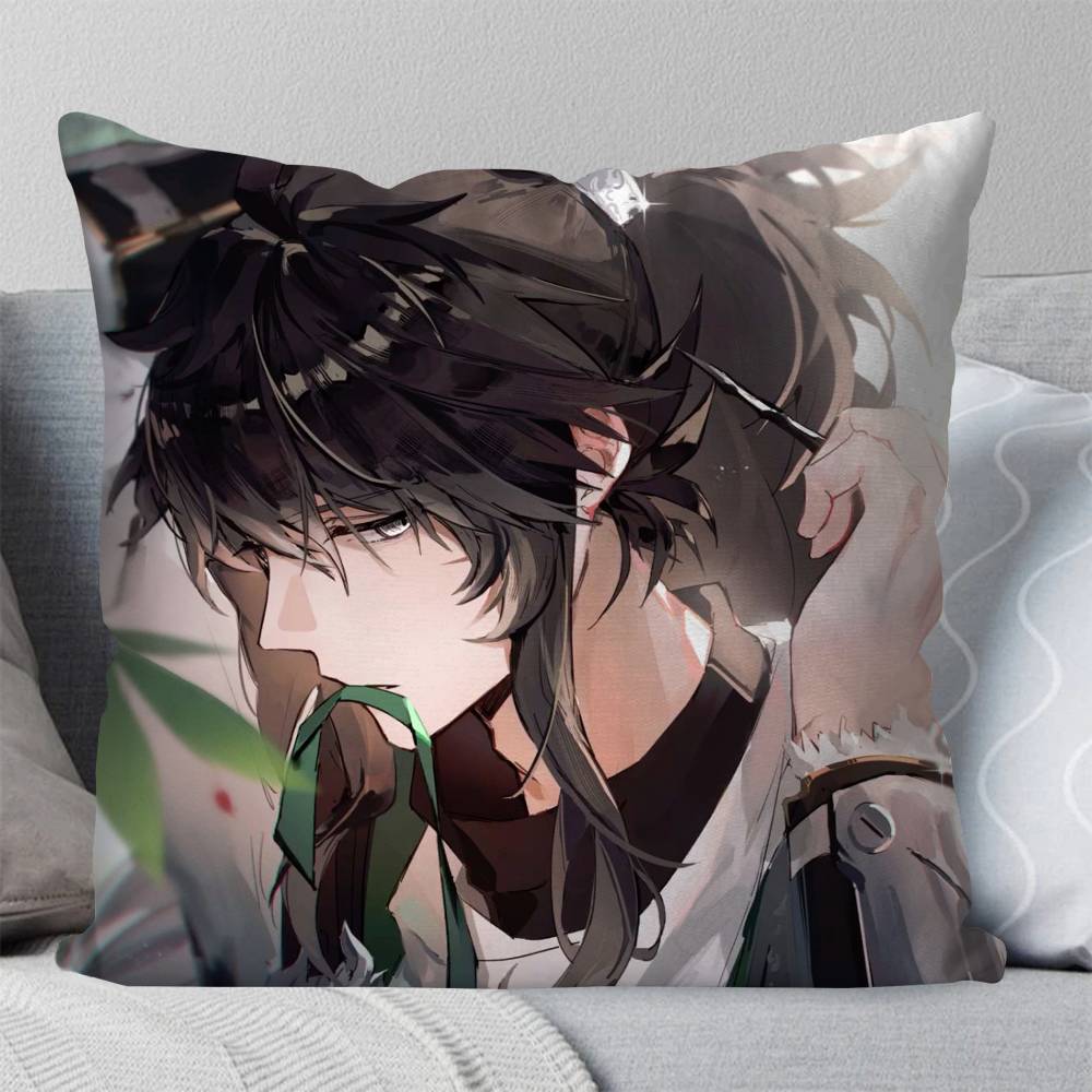 Qiuyuan Anime Wwuthering Waves Pillow Case Fashion Square Pillowcase Bedroom Sofa Room Ins Decoration Leisure
